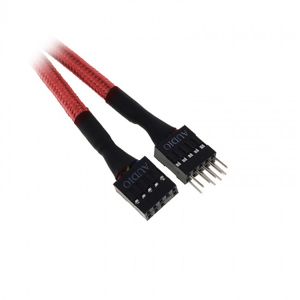 BitFenix prodlužovací kabel audio 30cm - opletený červeno-černý [BFA-MSC-AUD30RK-RP]