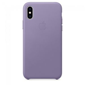 Apple iPhone XS Leather Case liliowy