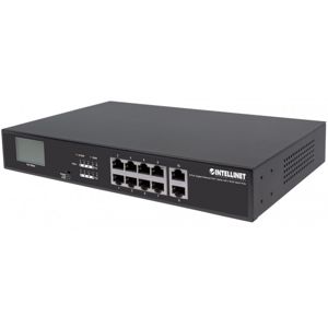 Intellinet 561303 Switch Gigabit PoE+ 8x RJ45 + 2x Uplink RJ45, LCD