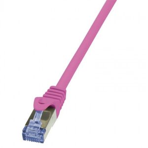 LogiLink Patch kabel kat.6A S/FTP PIMF 0.25m růžový CQ3019S