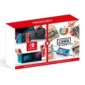 Nintendo SWITCH Neon Red & Blue Joy-Con + Labo Variety kit