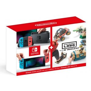 Nintendo SWITCH Neon Red & Blue Joy-Con + Labo Vehicle kit
