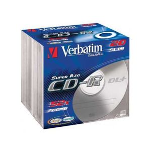 Verbatim CD-R 700MB 52x DataLife Super AZO (slim) - 20 ks