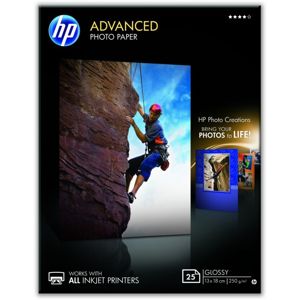 HP Q8696A Advanced Glossy Photo Paper, 250 g/m2, 13x18 cm, bez okrajů, 25 listů