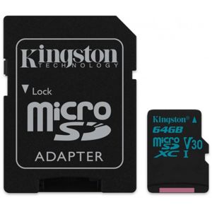 Kingston microSDXC Canvas Go! 64GB UHS-I U3 + SD adaptér [SDCG2/64GB]