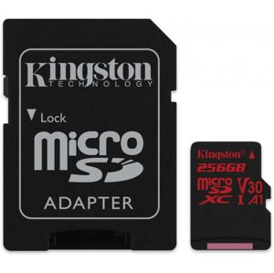 Kingston microSDXC Canvas React 256GB UHS-I V30 + SD adaptér [SDCR/256GB]