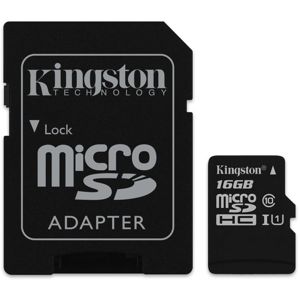 Kingston microSDHC Canvas Select 16GB UHS-I U1 + SD adaptér [SDCS/16GB]