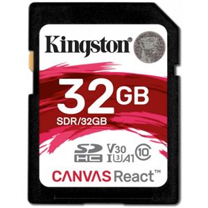 Kingston SDHC Canvas React 32GB UHS-I V30 [SDR/32GB]