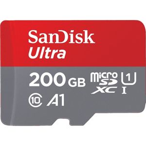 SanDisk Ultra microSDXC 200GB Android UHS-I U1 + SD adaptér [SDSQUAR-200G-GN6MA]