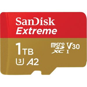 SanDisk microSDXC Extreme 1TB 160/90 MB/s A2 C10 V30 UHS-I U3 SDSQXA1-1T00-GN6MA