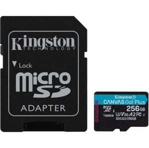 Kingston microSDXC Canvas Go! Plus 256GB 170R A2 U3 V30 Card + adapter SDCG3/256GB