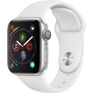 Apple Watch Series 4, 40mm Silver Aluminium Case with White Sport Band MTVA2WB/A