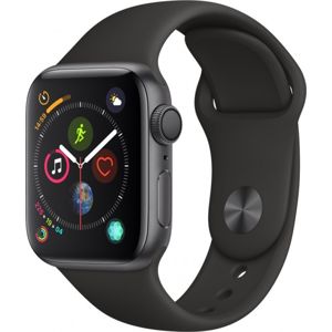 Apple Watch Series 4, 40mm Space Grey Aluminium Case with Black Sport Band MTVD2WB/A
