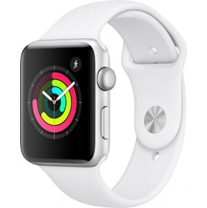 Apple Watch Series 3, 42mm Silver Aluminium Case with White Sport Band MTH12MP/A
