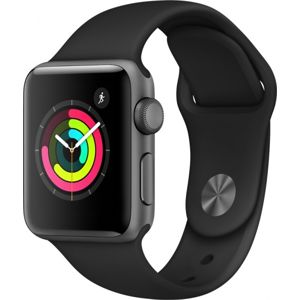 Apple Watch Series 3, 38mm Space Grey Aluminium Case with Black Sport Band MTGP2MP/A