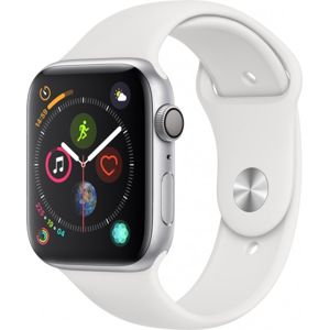 Apple Watch Series 4, 44mm Silver Aluminium Case with White Sport Band MTVR2WB/A