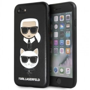 Karl Lagerfeld Embossed Case Karl & Choupette iPhone SE 2020/7/8 černý