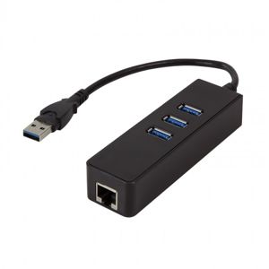 LogiLink adaptér USB 3.0 - Gigabit, Hub 3x USB 3.0 UA0173A