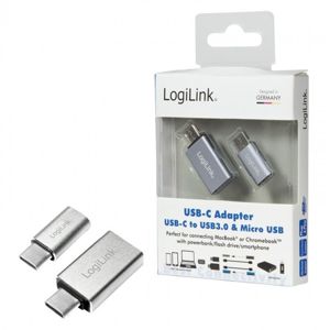 LogiLink adaptér USB-C 3.1 - USB 3.0 & micro USB, hliníkový AU0040