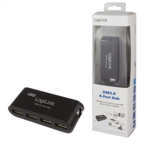 LogiLink Hub USB 2.0 4-portový s adaptérem černý UA0085