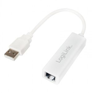 LogiLink adaptér Fast Ethernet USB 2.0 - RJ45, kabel bílý UA0144B