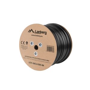 Lanberg Patch kabel 305.0m Gel. FTP Cat. 5E venkovní [LCF5-30CU-0305-BK]