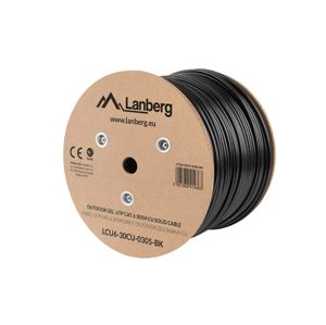 Lanberg Patch kabel 305.0m Gel. UTP Cat. 6 venkovní [LCU6-30CU-0305-BK]