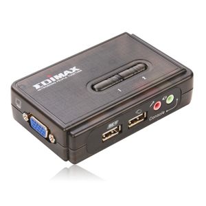 Edimax KVM USB EK-UAK2 SOHO Switch pro 2 počítače (kabely přibaleny)